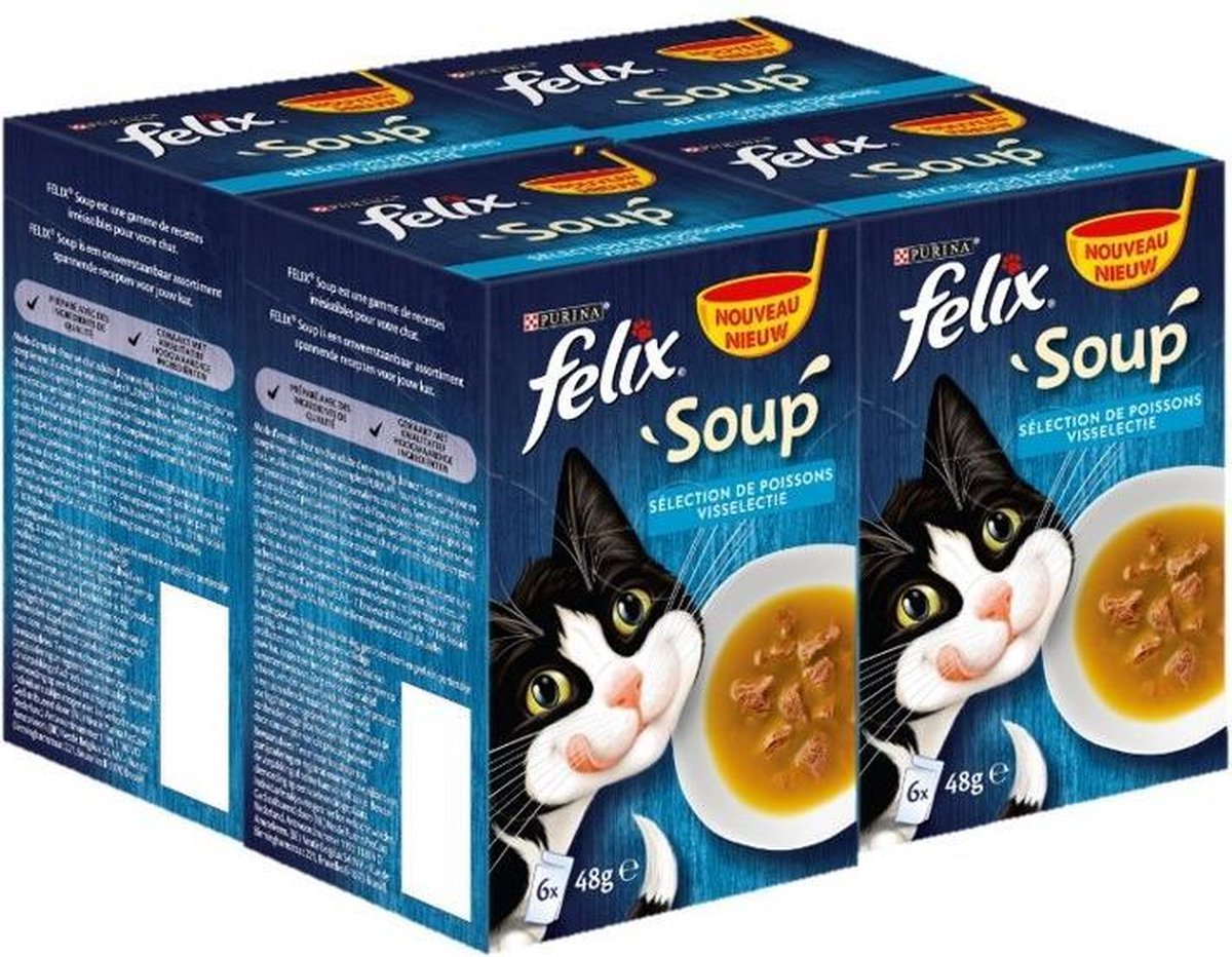 Felix Soup Vis Selectie - Kattenvoer - 24 x 48 g