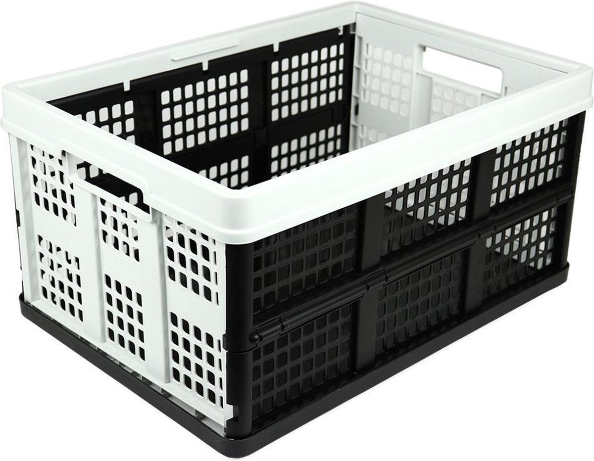 Clax vouwkrat 46 liter lichtgrijs-zwart Lichtgrijs & Zwart 27 cm x 54 cm x 38 cm
