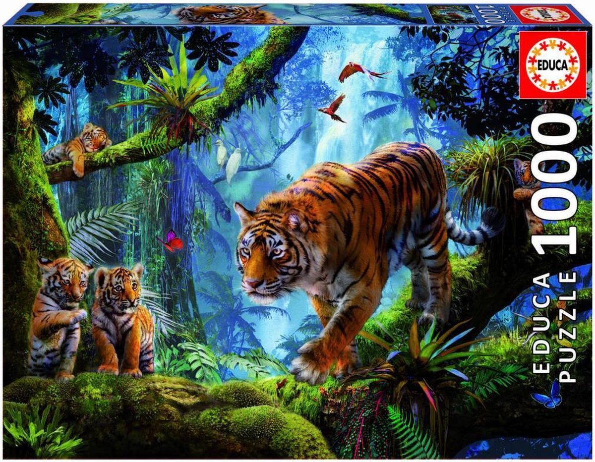 Educa - Puzzle 1000 - Tigers in the Tree ( 017662)