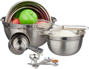 relaxdays Keuken accessoires set - mengkom - meetlepel - maatcups - garde - 12 delig
