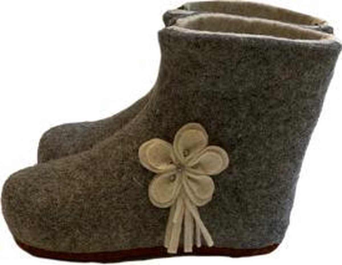 Vilten kindersloffen Boots Grey - maat 32