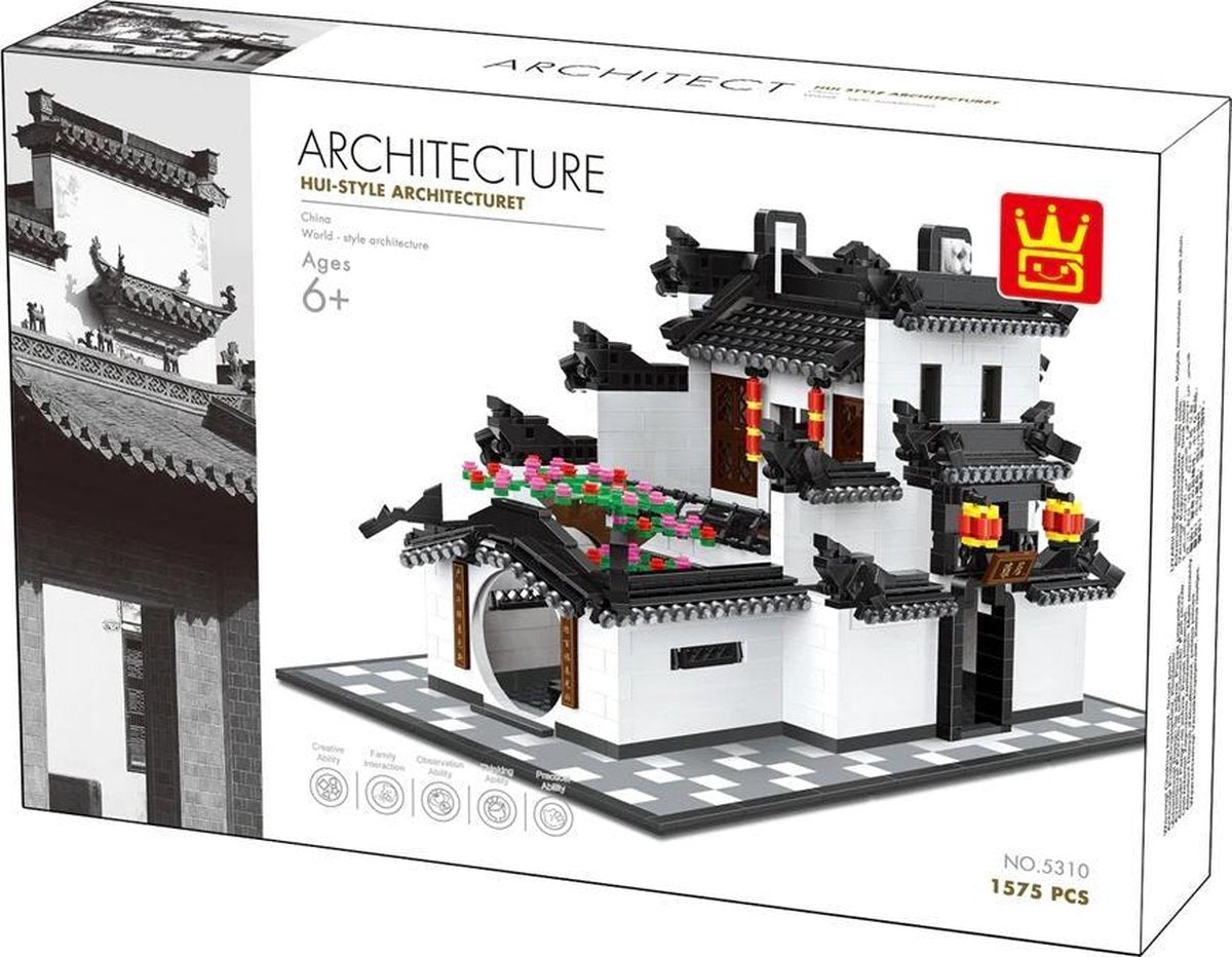 Wange 5310 Architecure Hui Style Huis - 1575 Bouwstenen - Lego Compatibel - Bouwdoos
