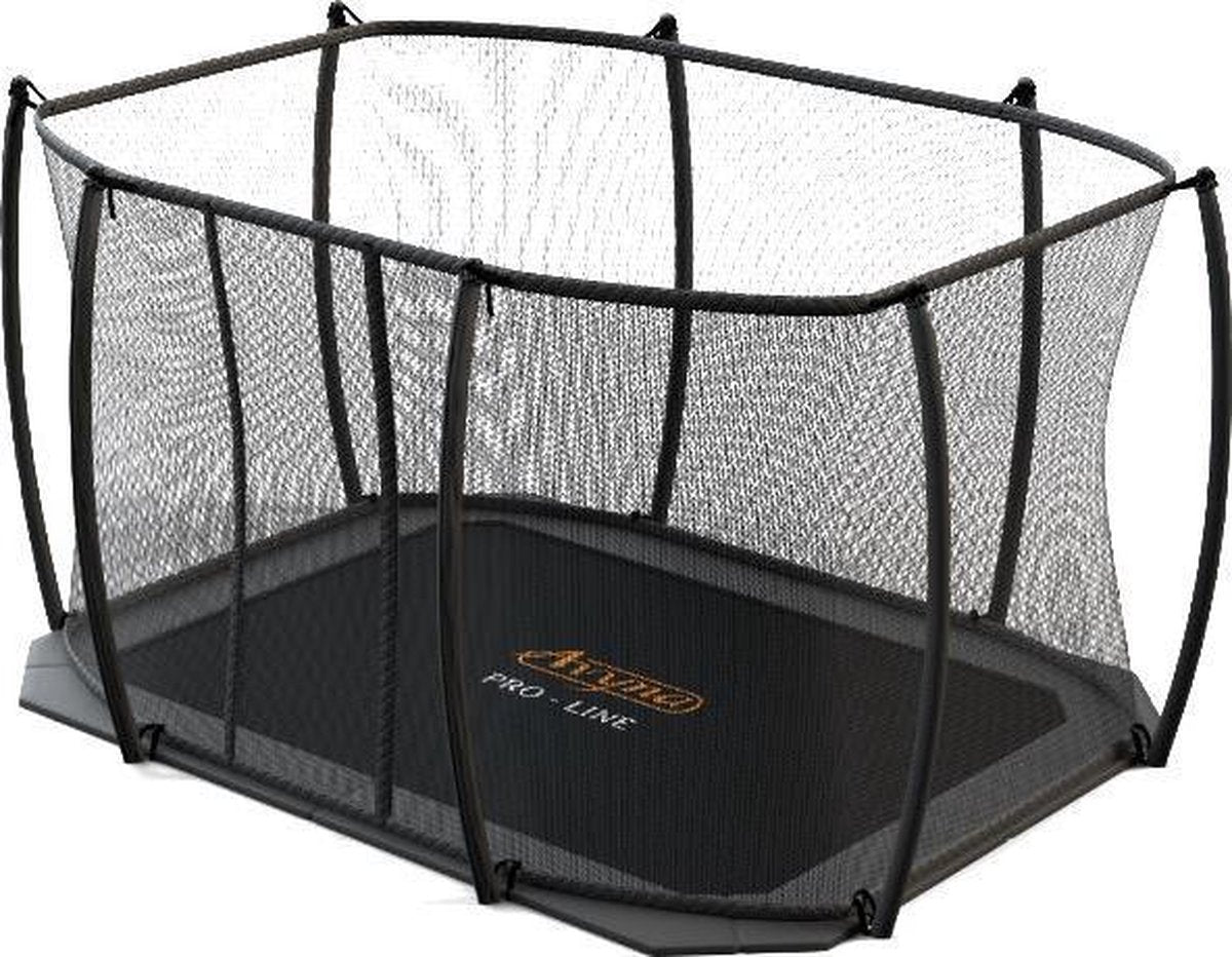 Avyna Veiligheidsnet gebogen palen tbv trampoline set 352 - L520 x B305 cm - Grijs