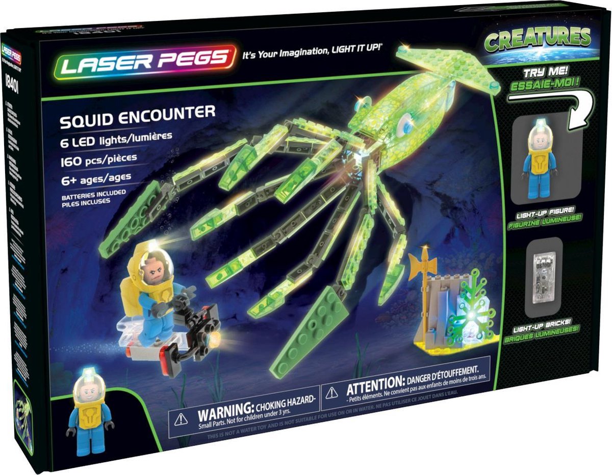 Laser Pegs Creatures Inktvis - Constructiespeelgoed