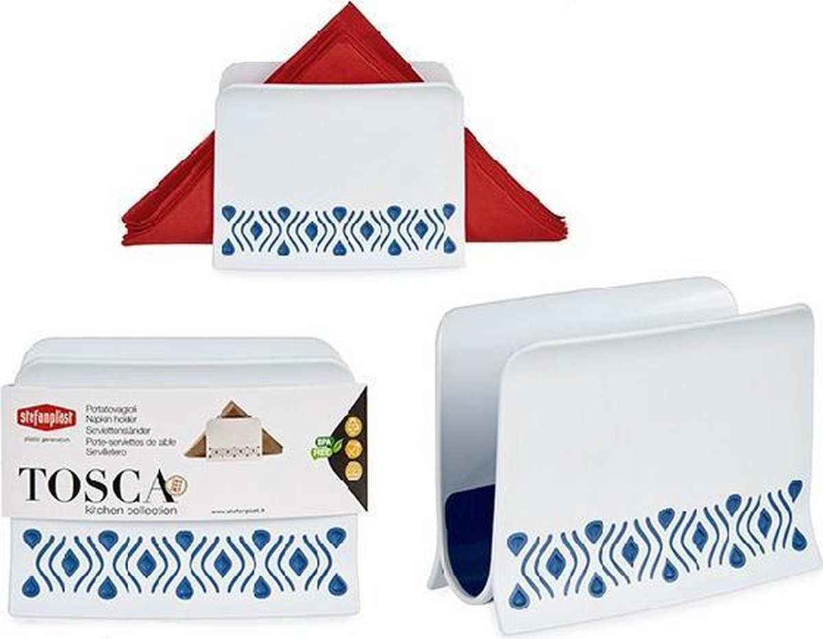 Servethouder Tosca Blauw Plastic