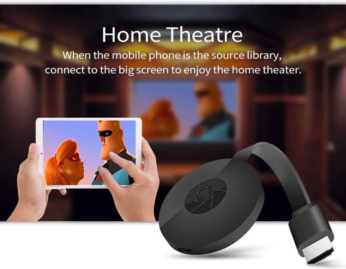Viatel Google Chromecast 3 TV Muziek en Media Streamer Wireless Wifi Television Stick G2 Anycast 1080P ScreenCast HDMI Mira display receiver For Youtube Spotify Pandora TV-Streamingapparaat Airplay Dongle Draadlose Miracast