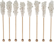 Luxe Kandijsticks - 8 stuks - Thee - Koffie – Drank – Feest - Sticks - Koffiesuiker  - Kandij sticks -  Tafelversiering - Cadeau – Gift – Suikersticks – Cocktail - Wit - Kandijsuiker - Feestdagen - Hightea