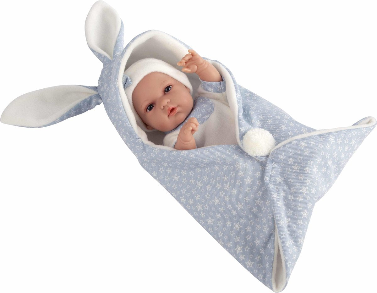 Arias baby pop blank NATAL 33 cm blauw