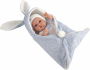 Arias baby pop blank NATAL 33 cm blauw
