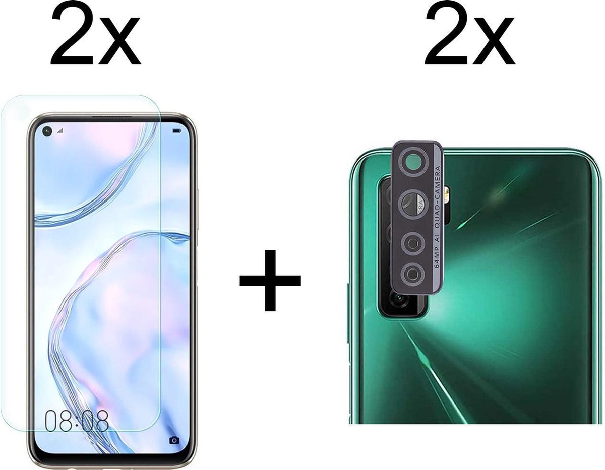 Huawei P40 Lite 5G screenprotector 2 stuks - Huawei P40 Lite 5G camera screenprotector - 2 stuks