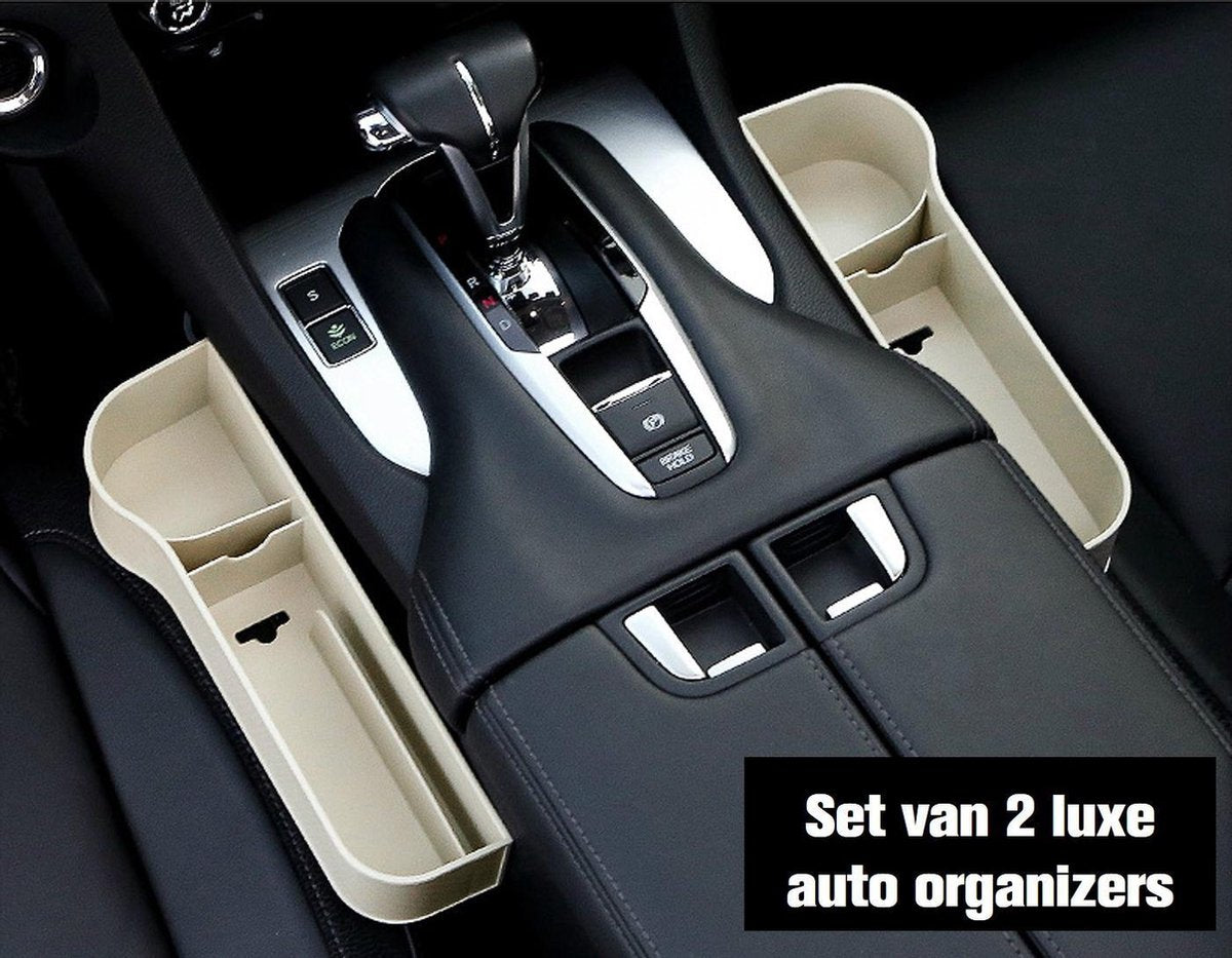 CarX™ Luxe Auto Organizer - Beige - Meer ruimte en overzicht in je auto - 2 Stuks (links & rechts)