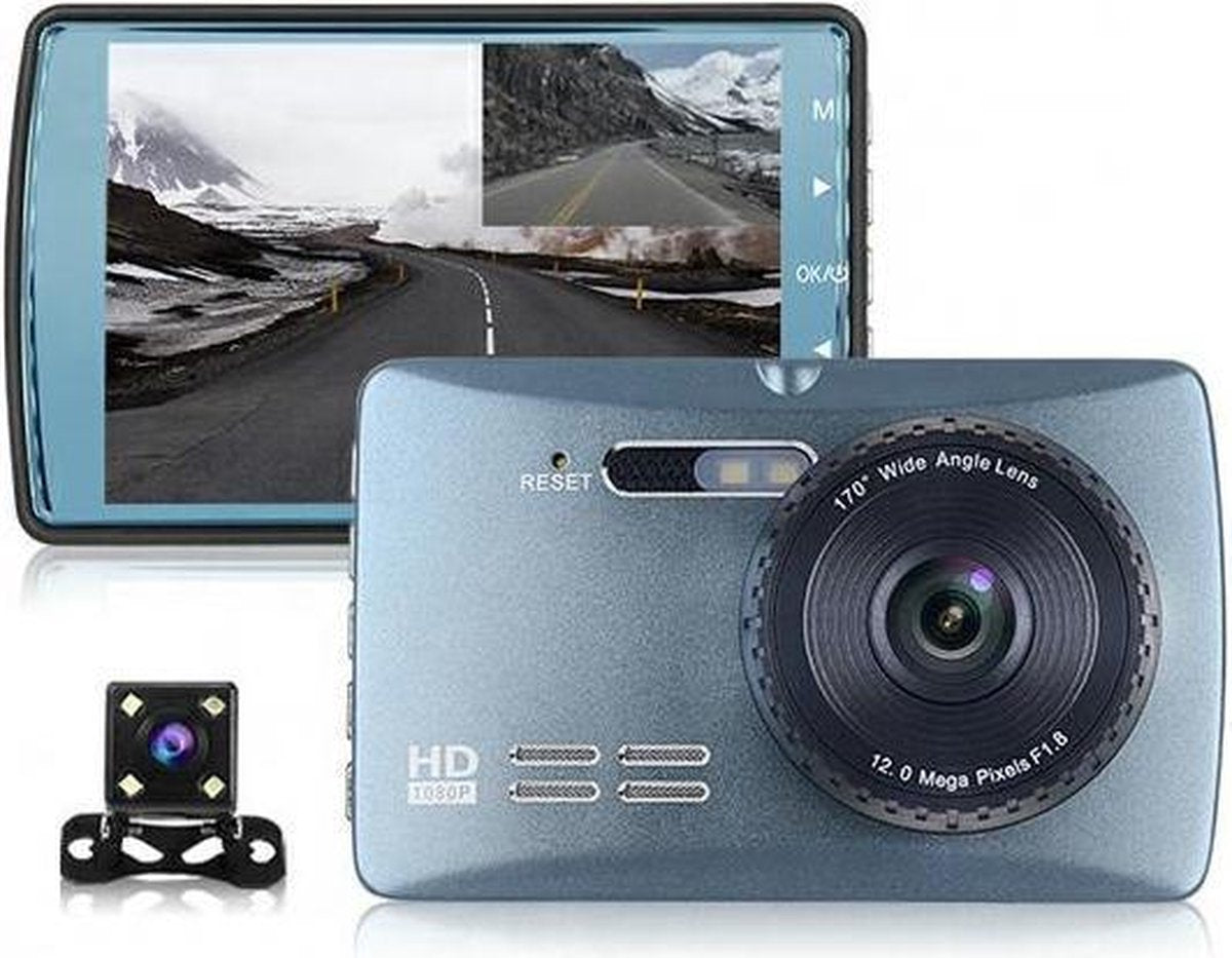 TecEye Dashcam voor Auto Full HD - Dashboard Camera - Parkeermodus - Nachtzicht - Voor & Achter - Dashcam Voor Auto