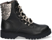 Braqeez 420772-589 Meisjes Biker Boots - Zwart - Leer - Ritssluiting