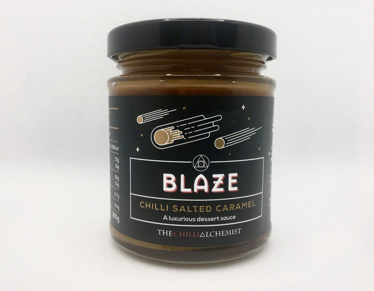 BLAZE – Chilli Salted Caramel Spread (Heat Level 4) - ChilisausBelgium  - Grim Reaper Foods
