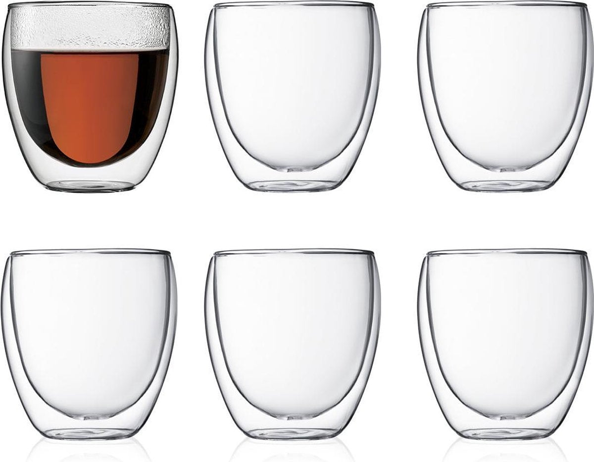 Bodum Pavina Dubbelwandig Glas - 0.25 l - 6 stuks