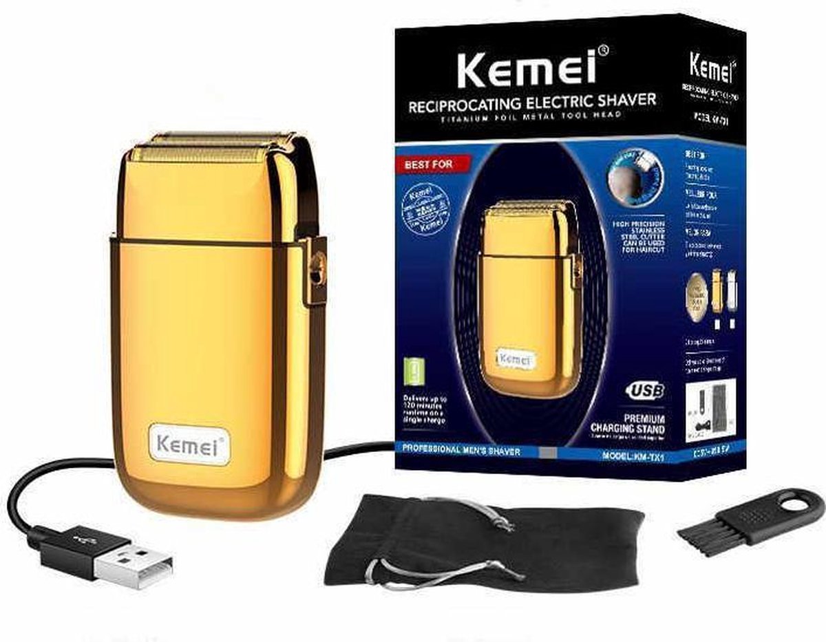 Kemei Shaver - Scheerapparaat - Scheren - Gold Edition - Vaderdag Cadeau