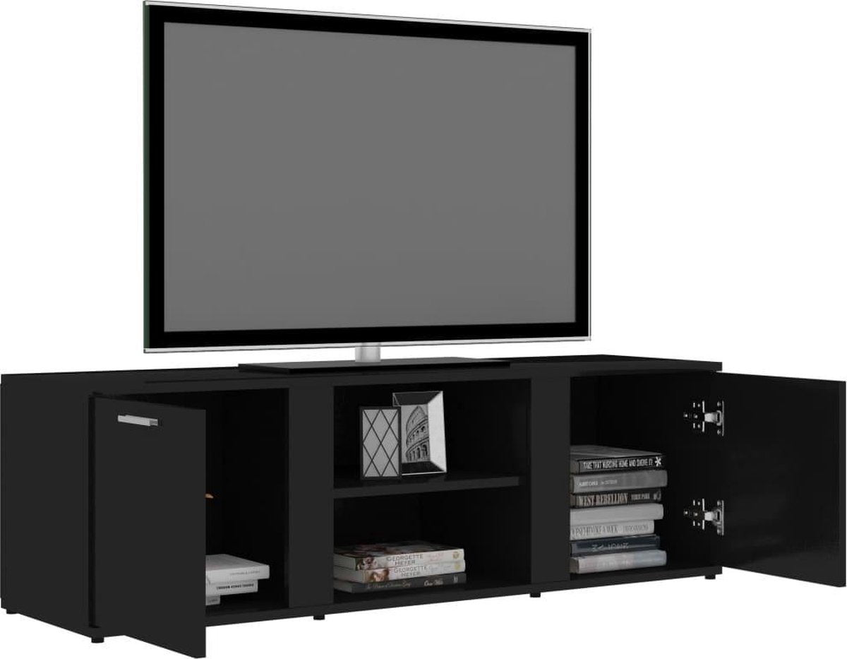 Tv-meubel 120x34x37 cm spaanplaat hoogglans zwart