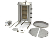 Doner Kebab / Gyros / Shoarma Grill 3 Branders - Gas - RVS - Max. 30 kg Vlees - Verstelbare Spies - Links + Rechts Draaiend - Doner Grill - Maxima