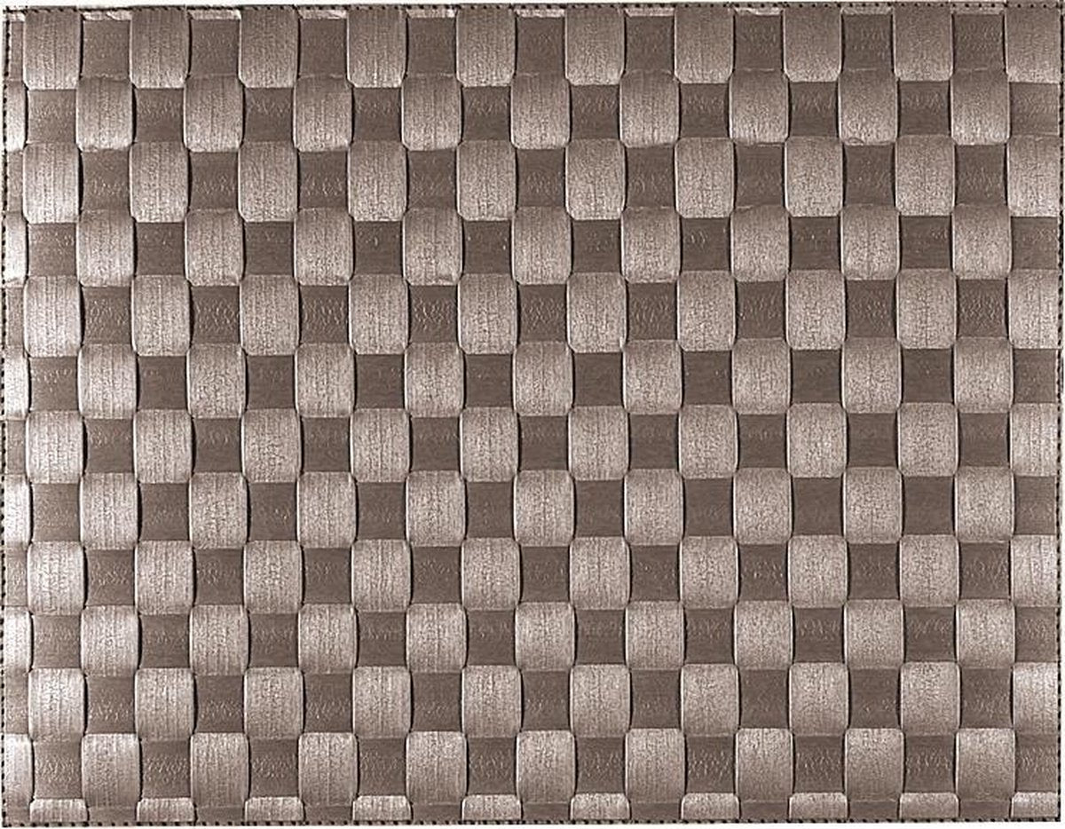 Saleen 30 x 40 cm Square Plastic Plaited Placemat taupe