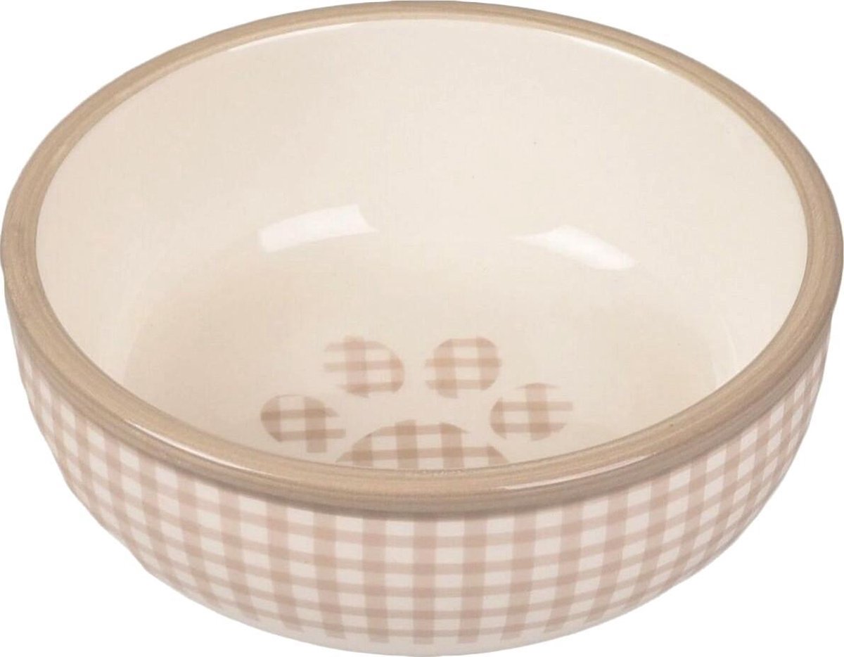 Eetpot kat Mylo rond - keramisch - set van 3 stuks
