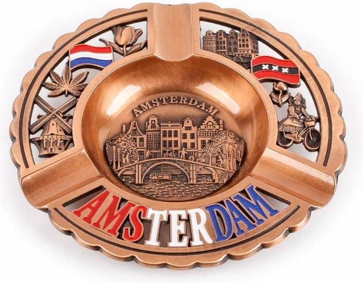 Asbak Rond Amsterdam Compilatie Koper - Souvenir
