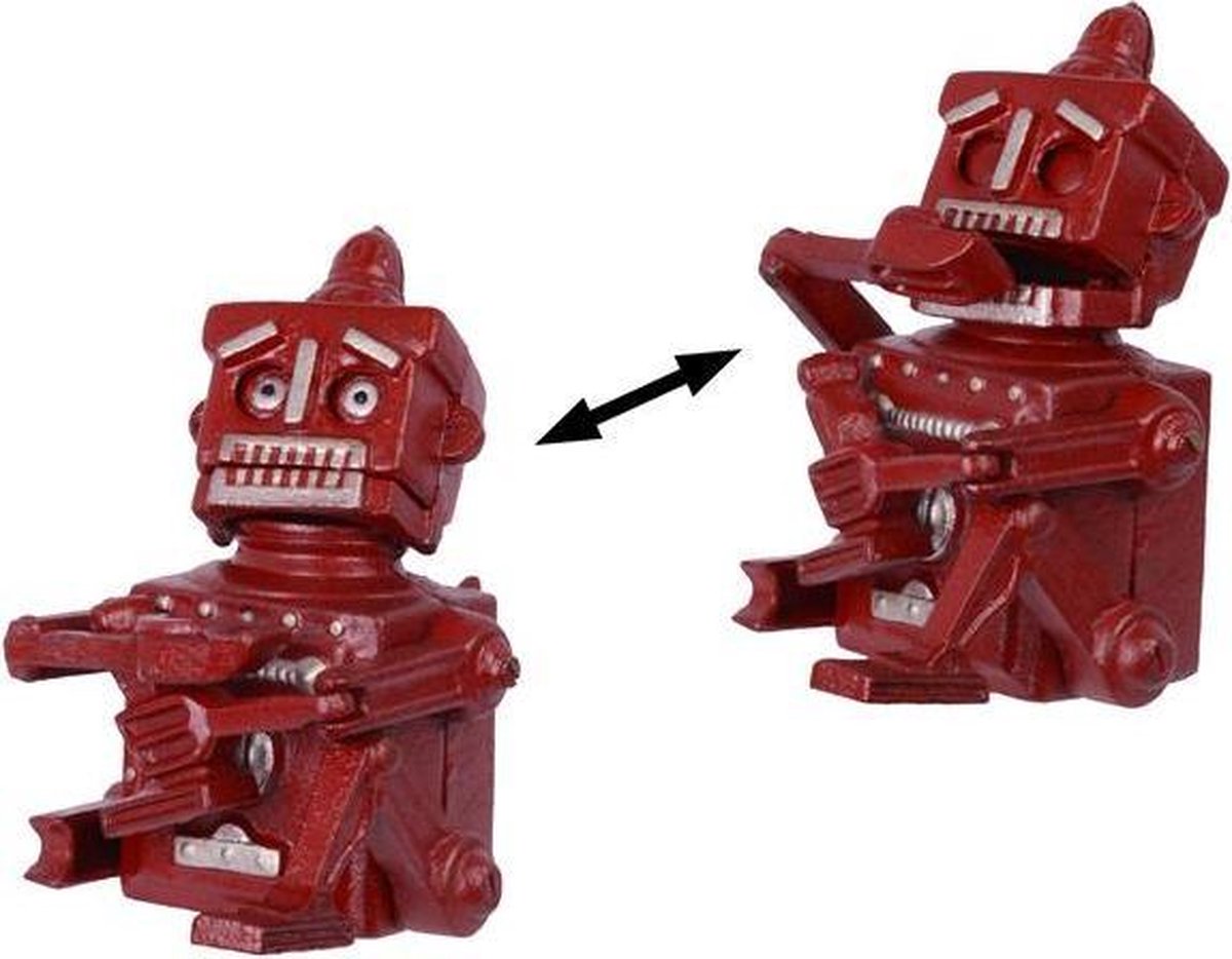 Spaarpot Mechanisch - Rode Robot - Gietijzer - 17