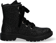 Braqeez 419773-689 Meisjes Biker Boots - Zwart - Leer - Veters