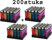 200 stuks wegwerp aanstekers lighters div kleuren
