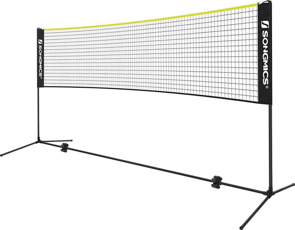Badmintonnet - Tennisnet in Hoogte Verstelbaar - Zwart / Geel