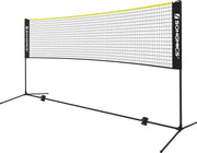 Badmintonnet - Tennisnet in Hoogte Verstelbaar - Zwart / Geel