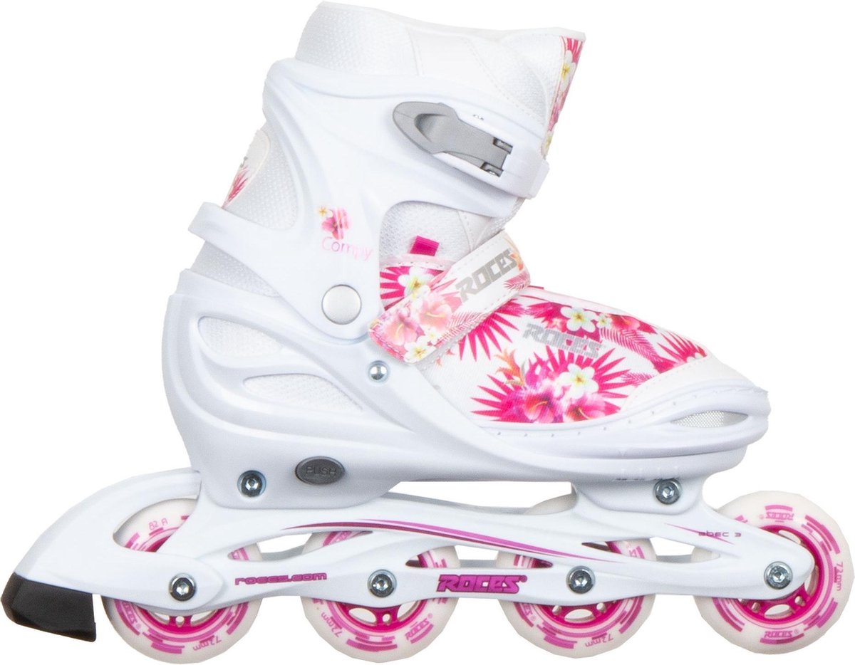 Roces Compy 9.0 Skate  Inlineskates - Maat 38-41 - Meisjes - wit/roze