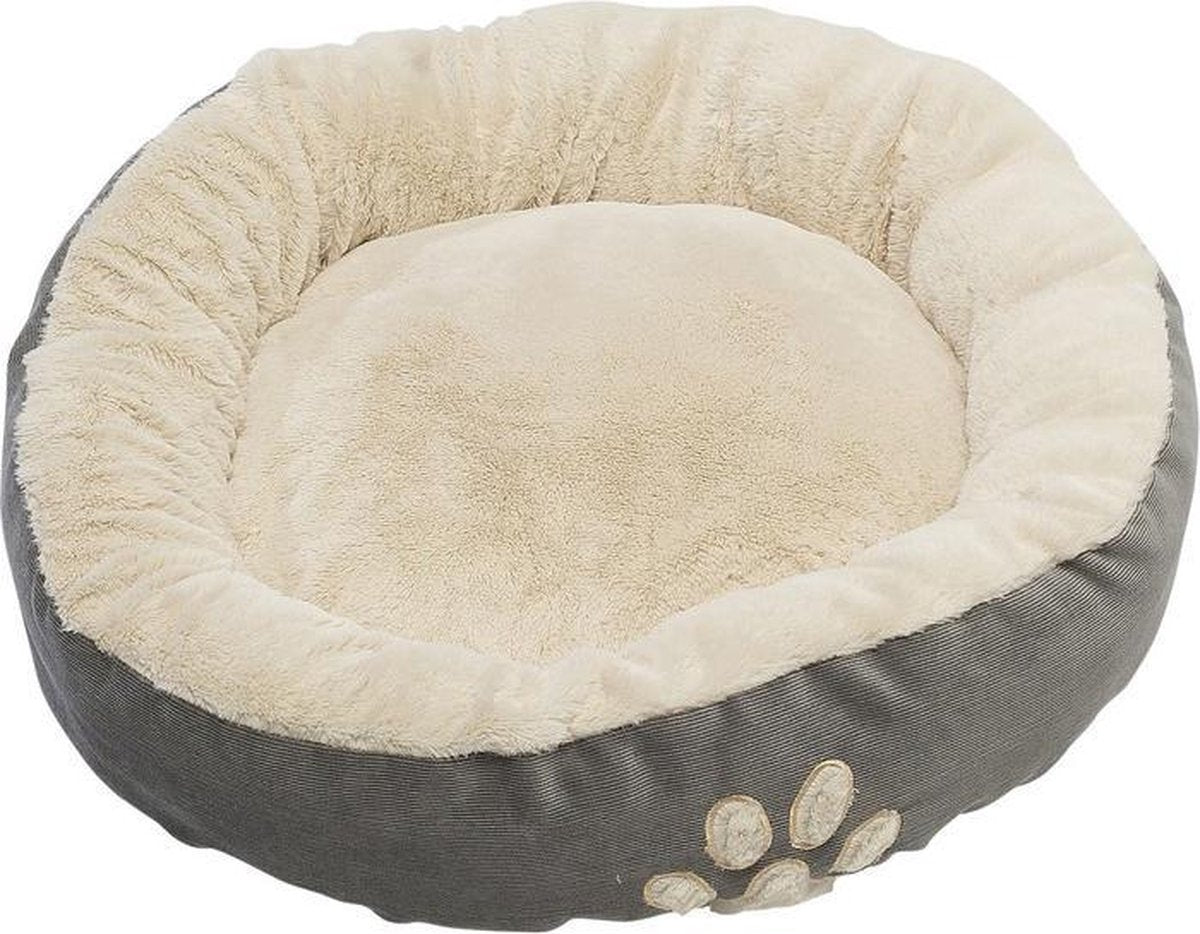 Grijze hondenmand/hondenkussen rond  58 cm
