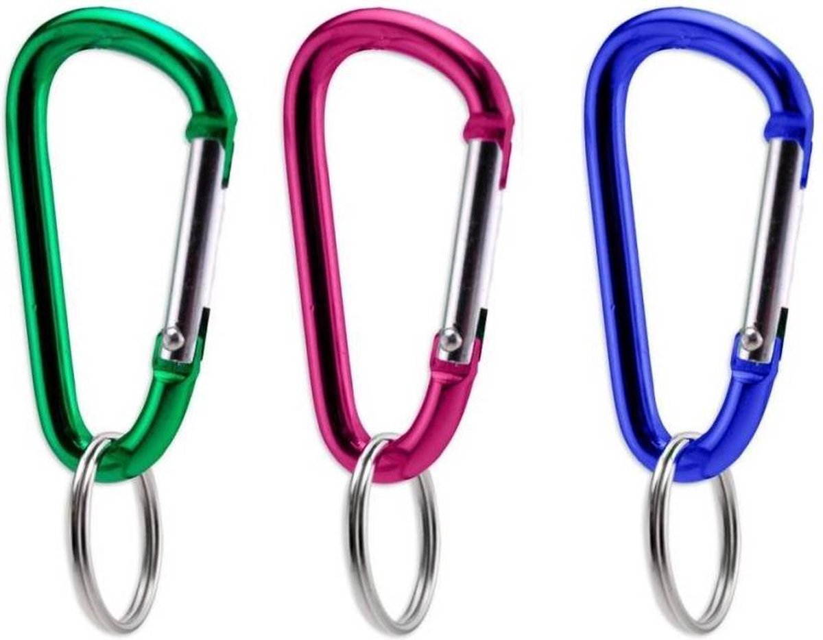 Musketon - Karabijn - Karabiner - Karabijnhaak - 3 Stuks - Diverse kleuren