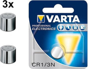 3 Stuks - Varta Professional Electronics CR 1/3 N 6131 170mAh 3V knoopcelbatterij