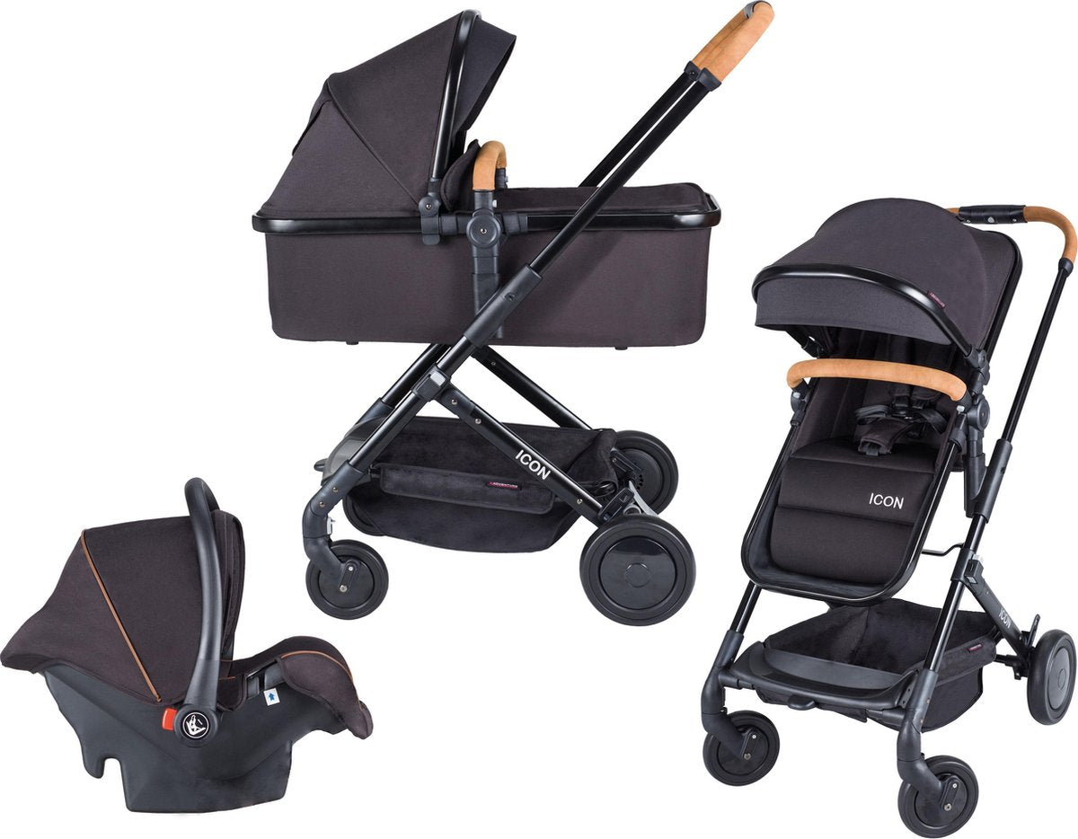 X Adventure  Icon Combi Kinderwagen - Incl. Autostoel - Black