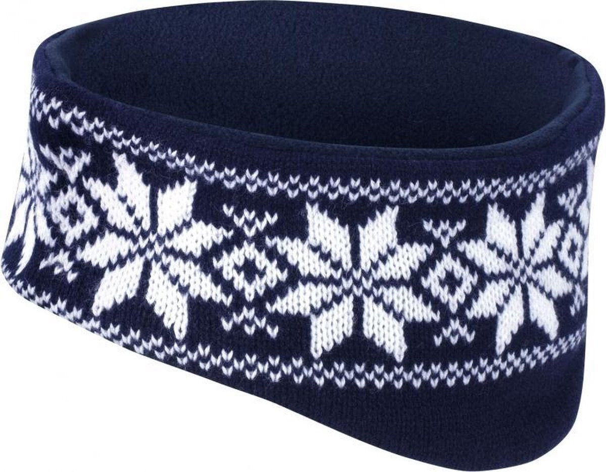 Winter gebreide haarband navy