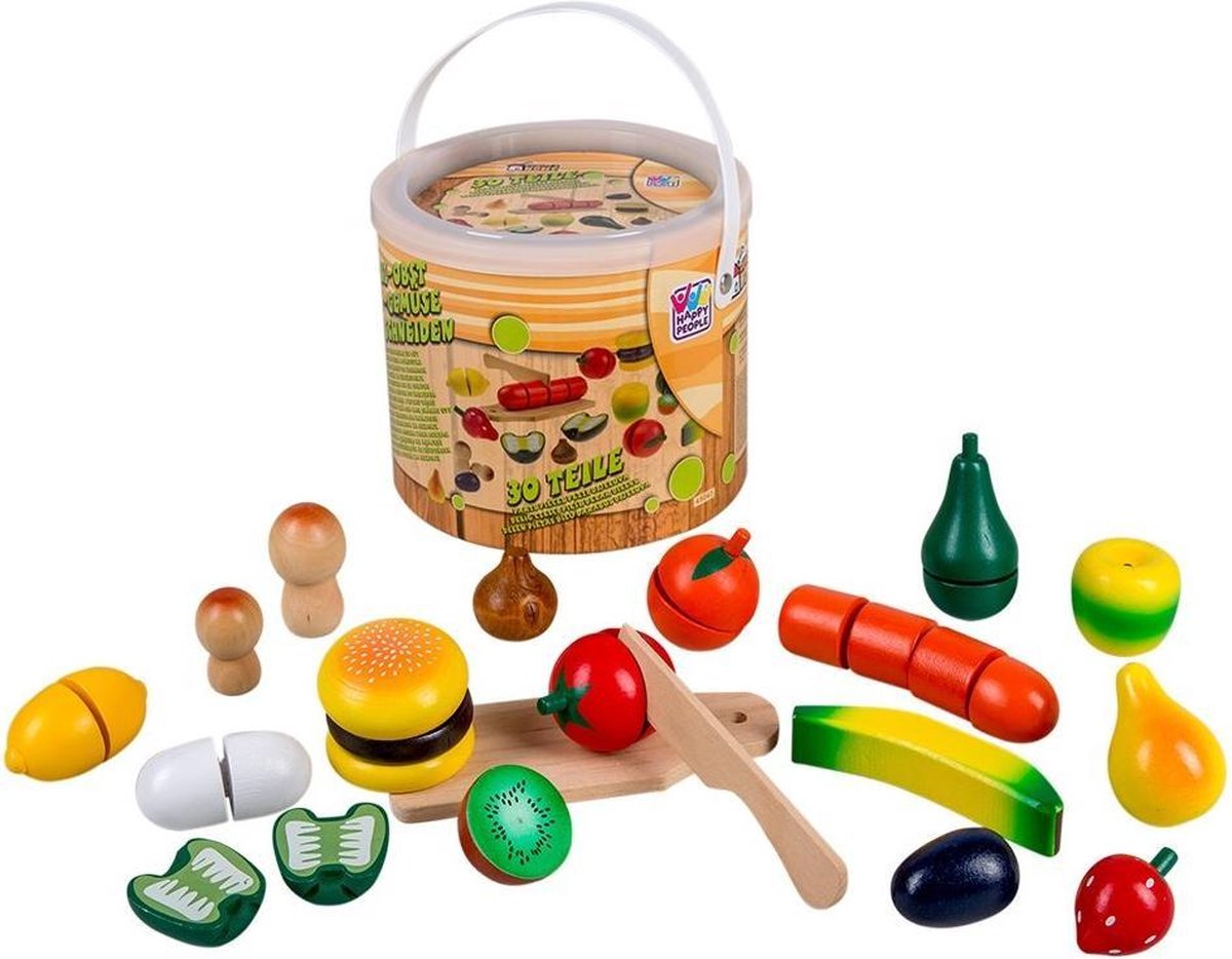 Happy People Houten Speelgoedeten Groenten & Fruit 29-delig