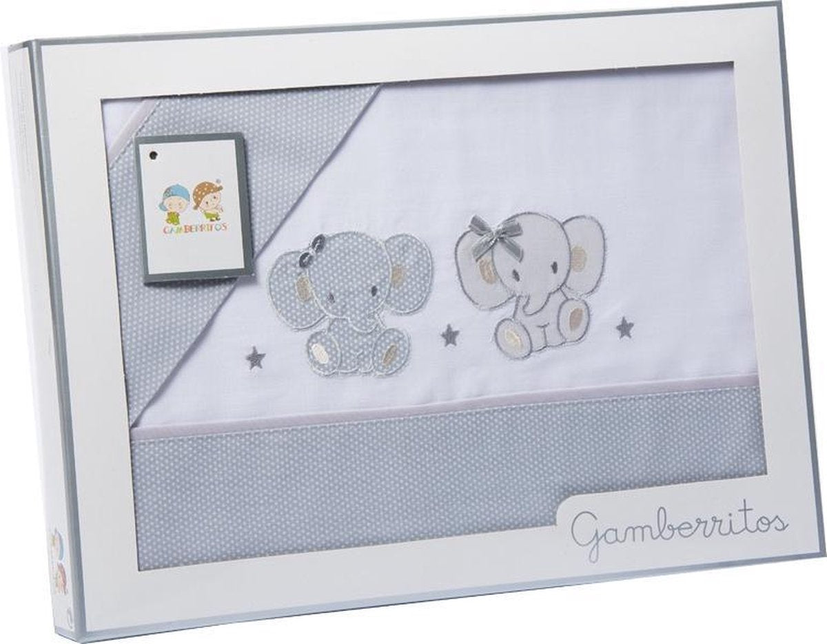 Gamberritos Lakenset Olifant Maxi Junior Katoen Grijs