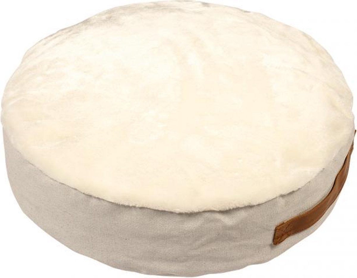 Duvo+ Polycotton poef siesta meringue Wit 50x12cm