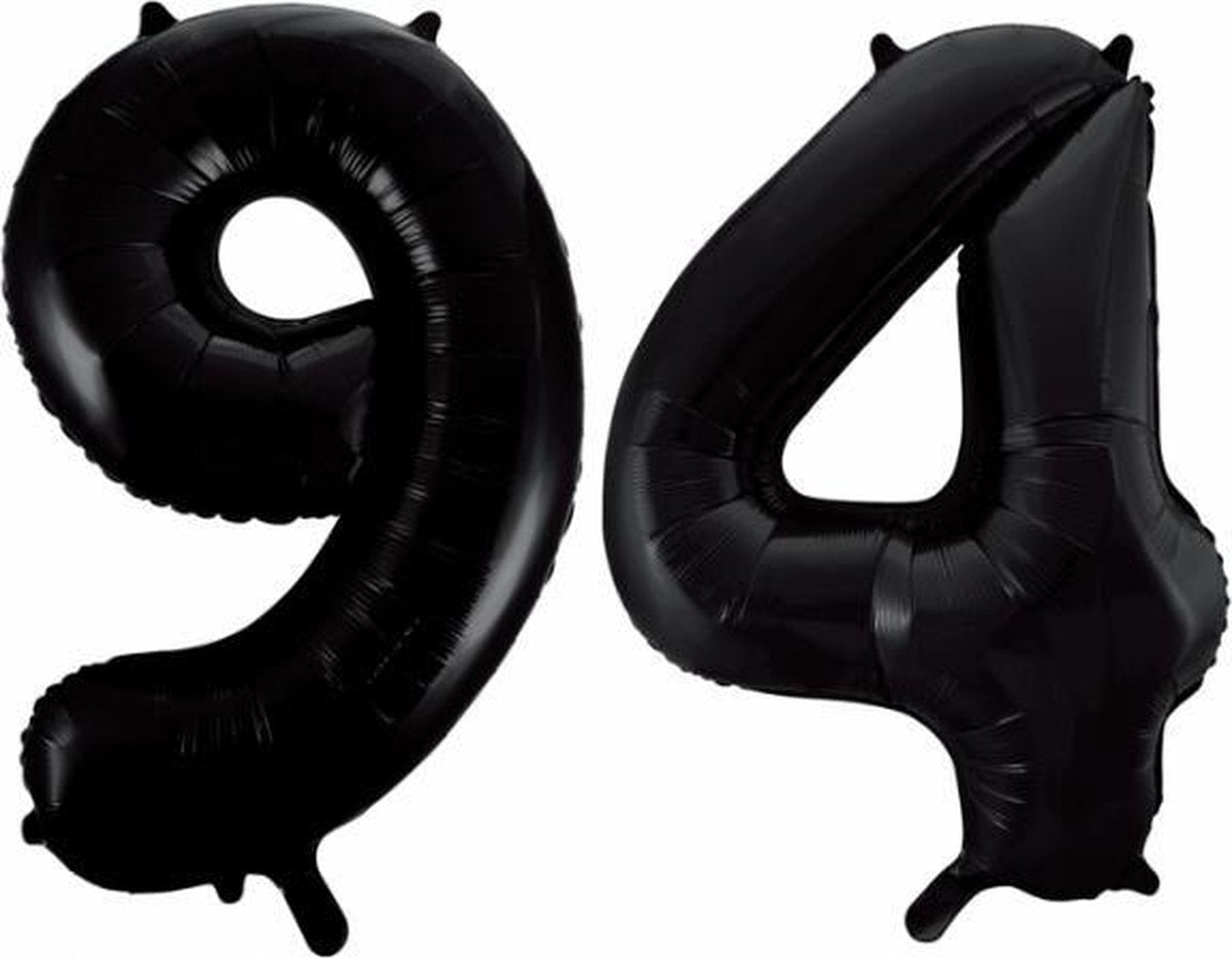 Folieballon 94 jaar zwart 86cm