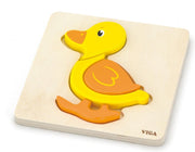 Viga Toys Houten Vormenpuzzel Eend 4 Stukjes