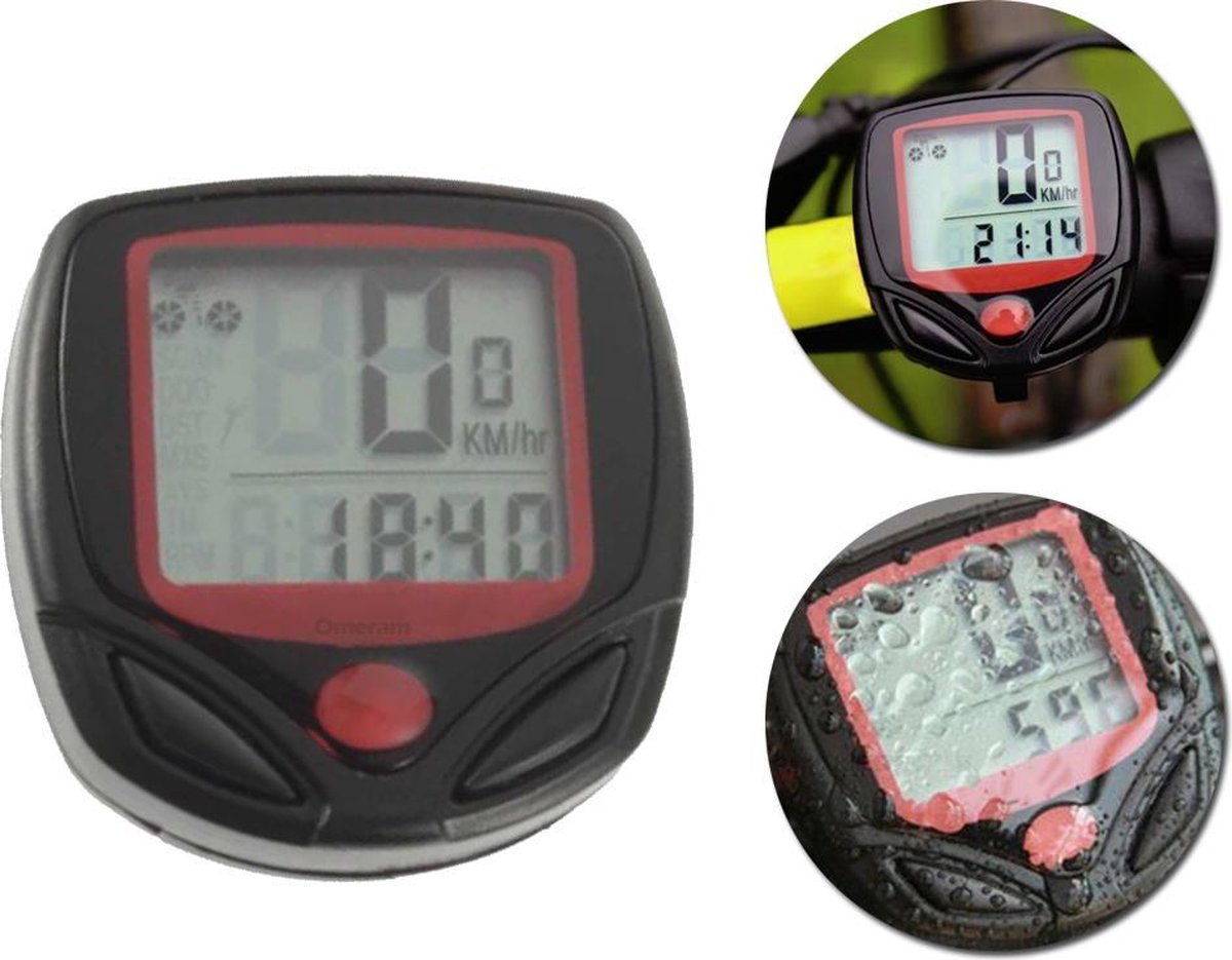 Fietscomputer | Waterdicht | Bedraad | Fietscomputers | Fietsaccessoires | Zwart