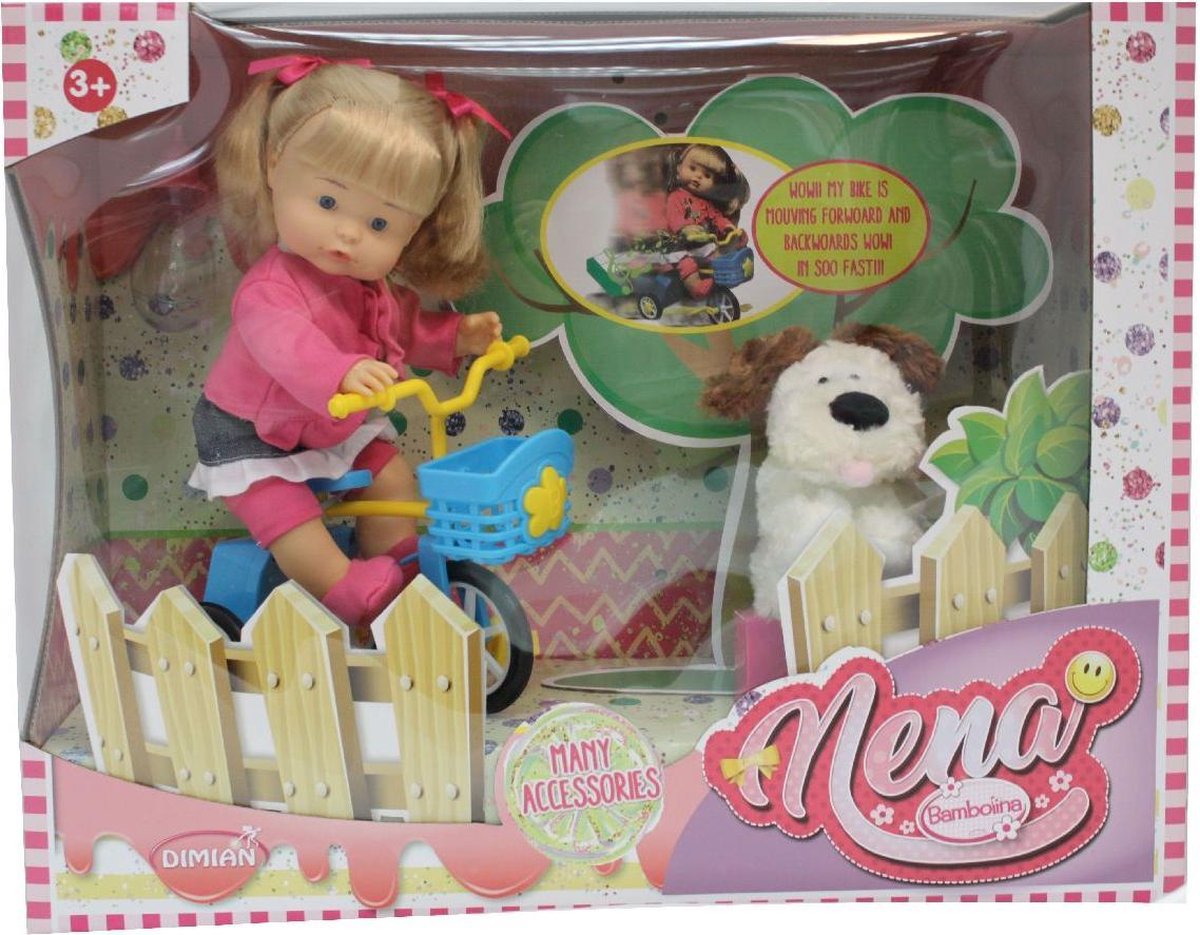 Baby and Toddler 36cm Babypop met Hond en Driewieler