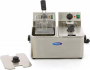Horeca Frituurpan 2 x 4 Liter - Aftapkraan - RVS - 2 x 1.0 kg Frites - met Koude Zone - Professionele Dubbele Friteuse /  Frietpan - Maxima