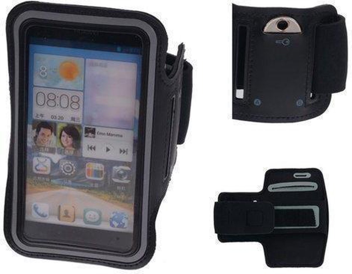 Huawei Ascend Plus Zwart Sport Armband Neopreen