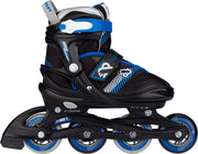 Nijdam Inline Skate Verstelbaar - Go Crossing - Zwart/Blauw/Zilvergrijs/Wit - 29-32