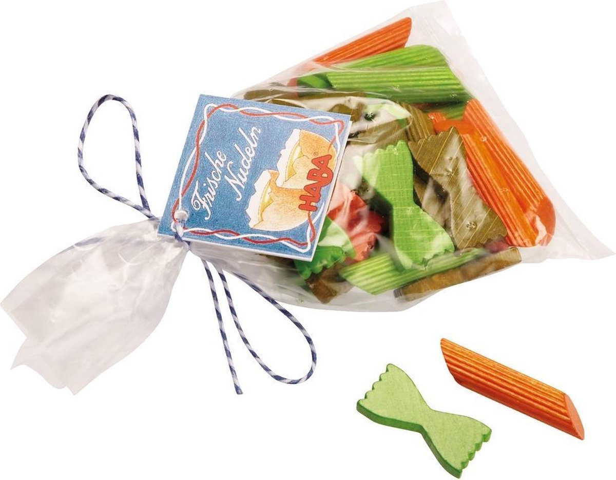 Haba Houten Pasta In Een Zakje Oranje/groen 6 X 8 Cm