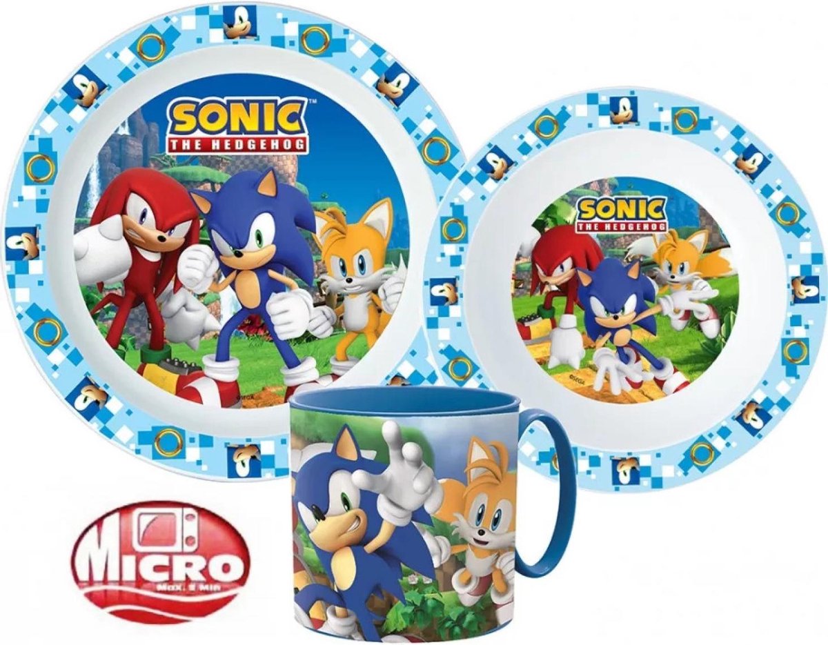 Sonic the Hedgehog  3 delig servies - ontbijtset - lunch set - bord