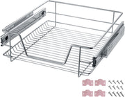 TecTake Uitschuifbaar Keukenrek - 50 cm breed - Zilver