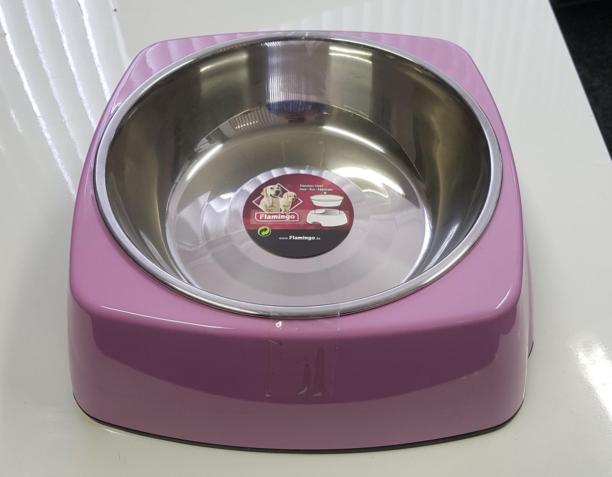 Voerbak Royal Vierkant Roze 14 cm